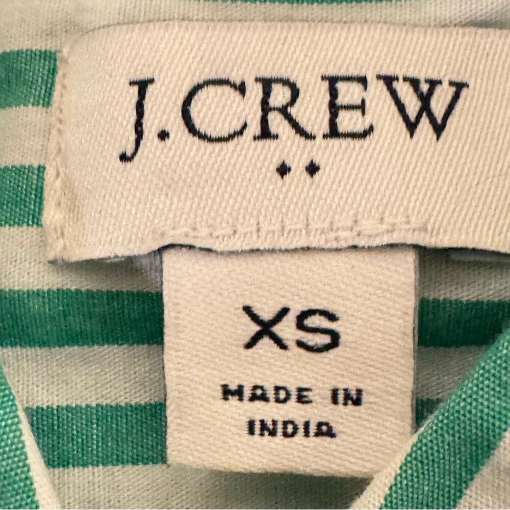 J. Crew green white pinstripe button down shirt top size XS
 b68 - Picture 3 of 7